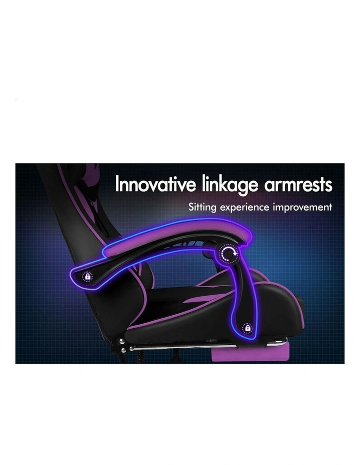 Leather Footrest Gaming Computer Chair in Multi image 2