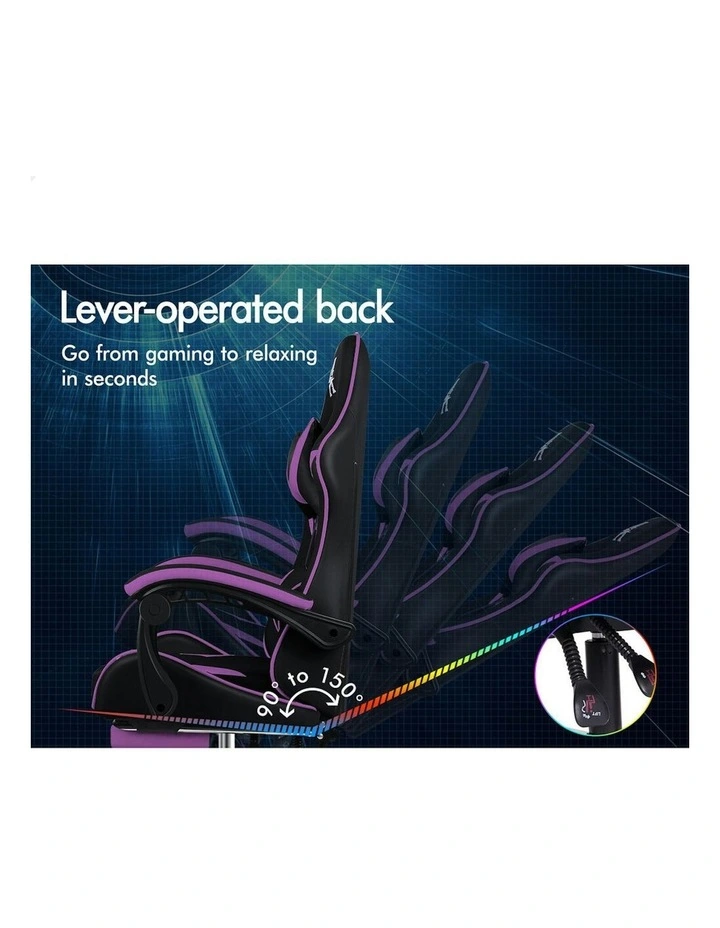 Leather Footrest Gaming Computer Chair in Multi image 5