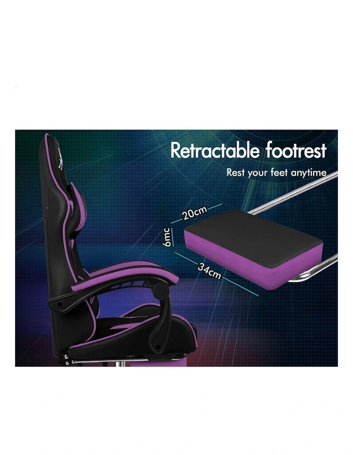 Leather Footrest Gaming Computer Chair in Multi image 7