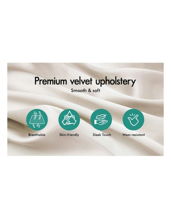 ALFORDSON Velvet Office Chair Computer Swivel Armchair Work Adult Kids Beige image 5