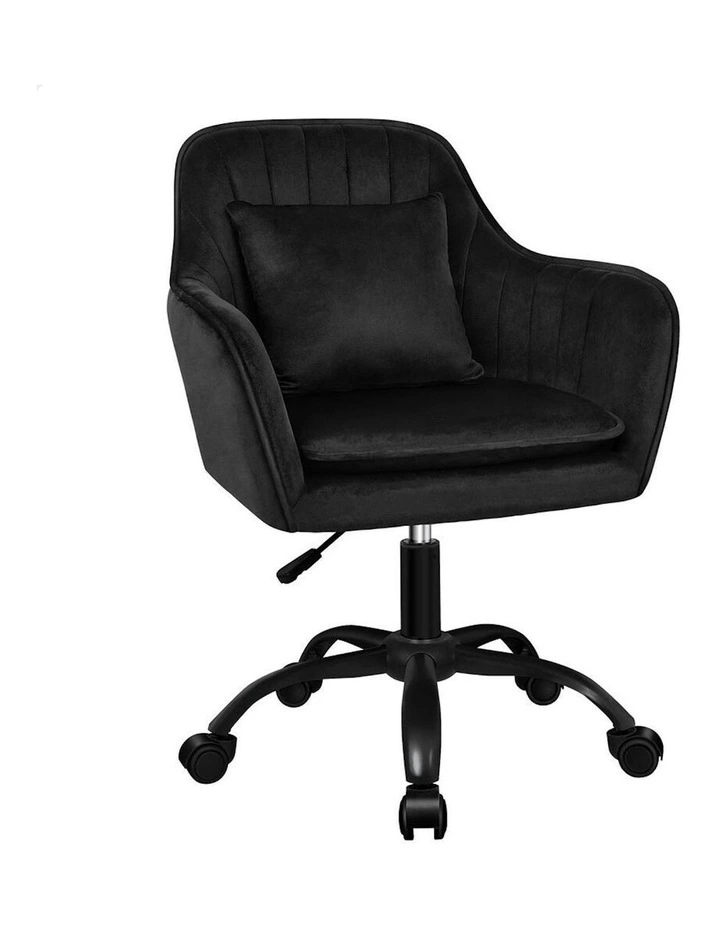 ALFORDSON Velvet Office Chair Orla Black image 1