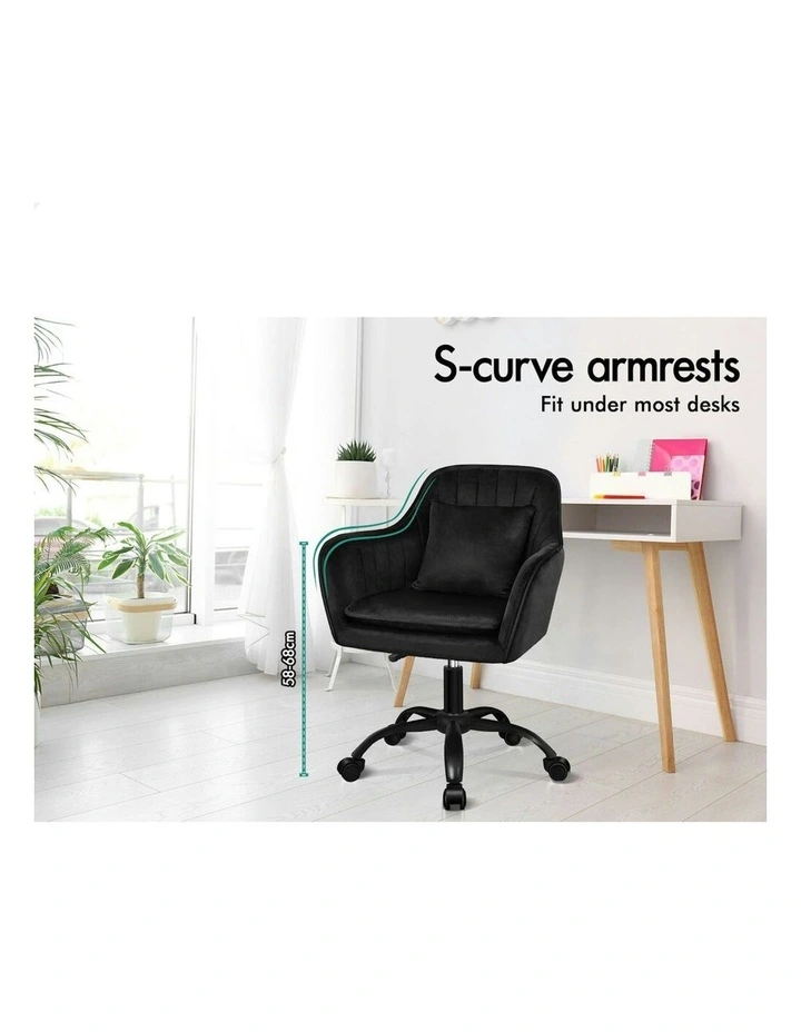 ALFORDSON Velvet Office Chair Orla Black image 3