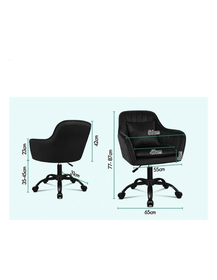 ALFORDSON Velvet Office Chair Orla Black image 7