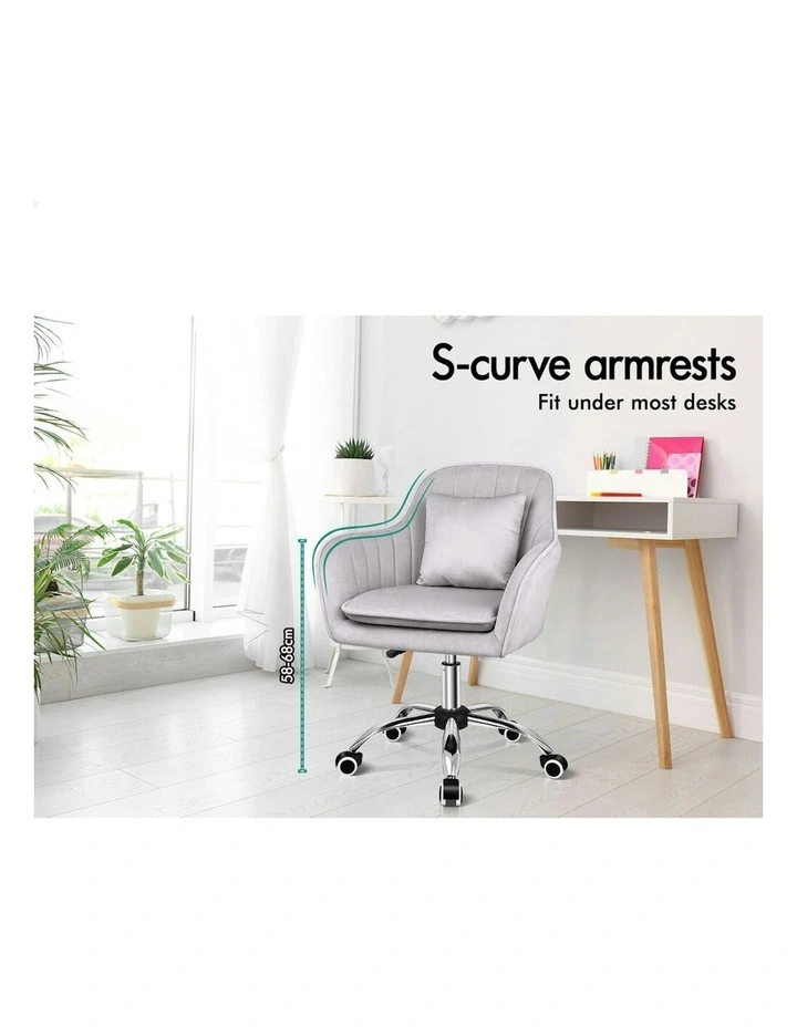 ALFORDSON Velvet Office Chair Orla Grey image 3