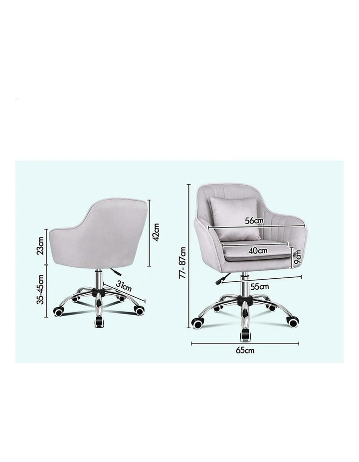 ALFORDSON Velvet Office Chair Orla Grey image 7