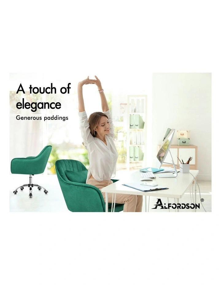 ALFORDSON Velvet Office Chair Orla Green image 2