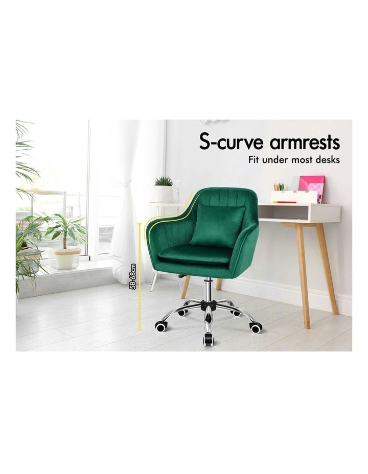 ALFORDSON Velvet Office Chair Orla Green image 3