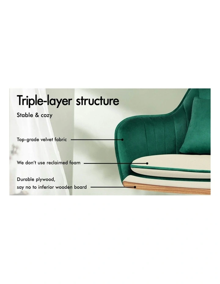 ALFORDSON Velvet Office Chair Orla Green image 4