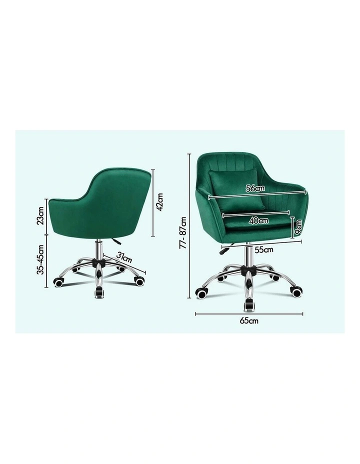 ALFORDSON Velvet Office Chair Orla Green image 7