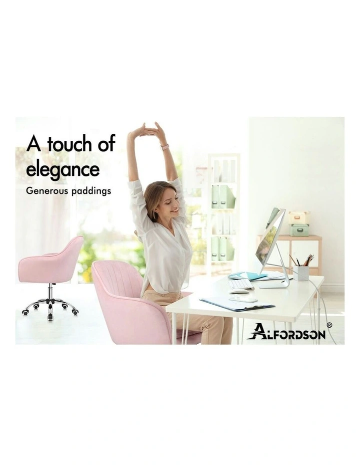 ALFORDSON Velvet Office Chair Orla Pink image 2