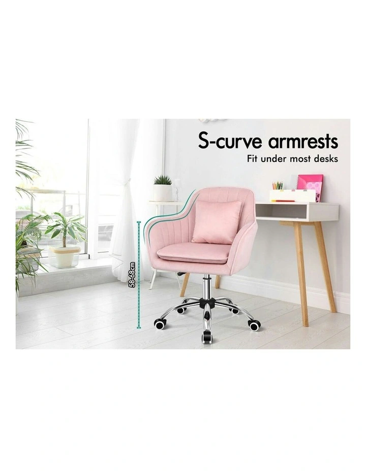 ALFORDSON Velvet Office Chair Orla Pink image 3