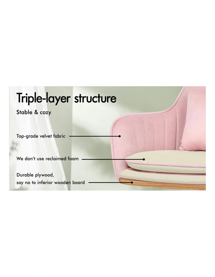 ALFORDSON Velvet Office Chair Orla Pink image 4