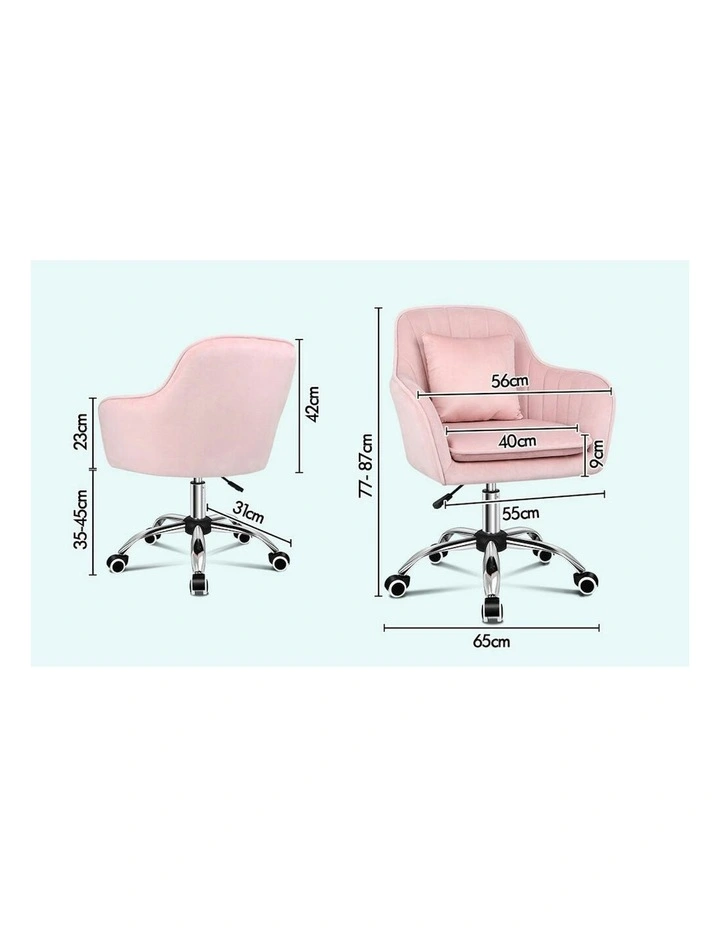 ALFORDSON Velvet Office Chair Orla Pink image 7