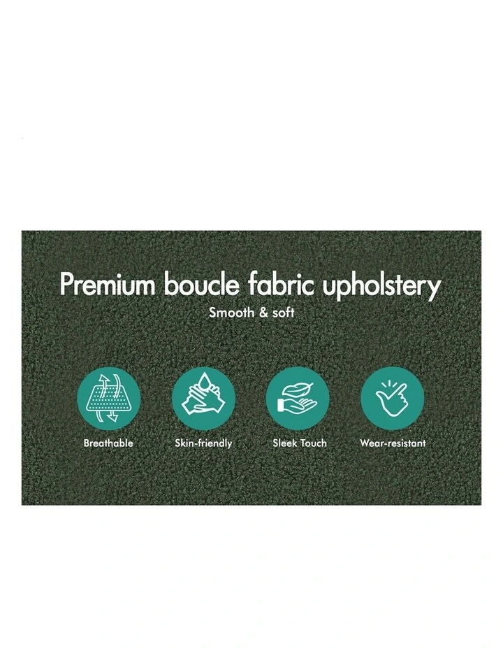 ALFORDSON Boucle Office Chair Computer Swivel Armchair Work Adult Kids Green image 5