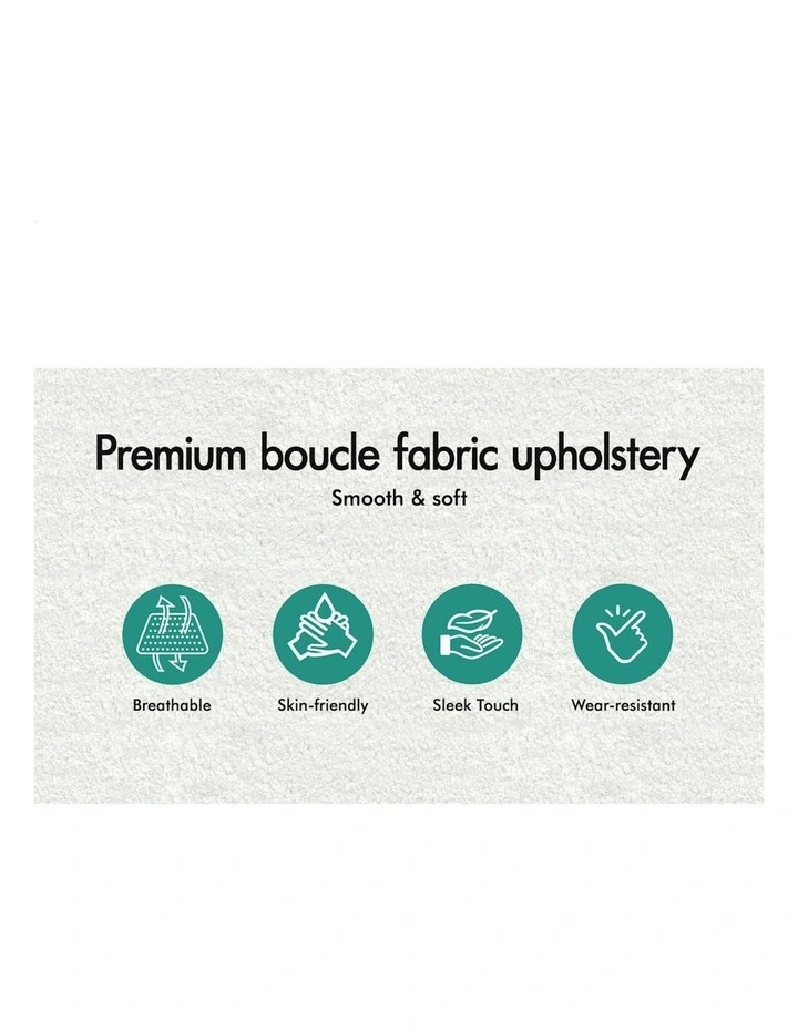 ALFORDSON Boucle Office Chair Computer Swivel Armchair Work Adult Kids White image 5