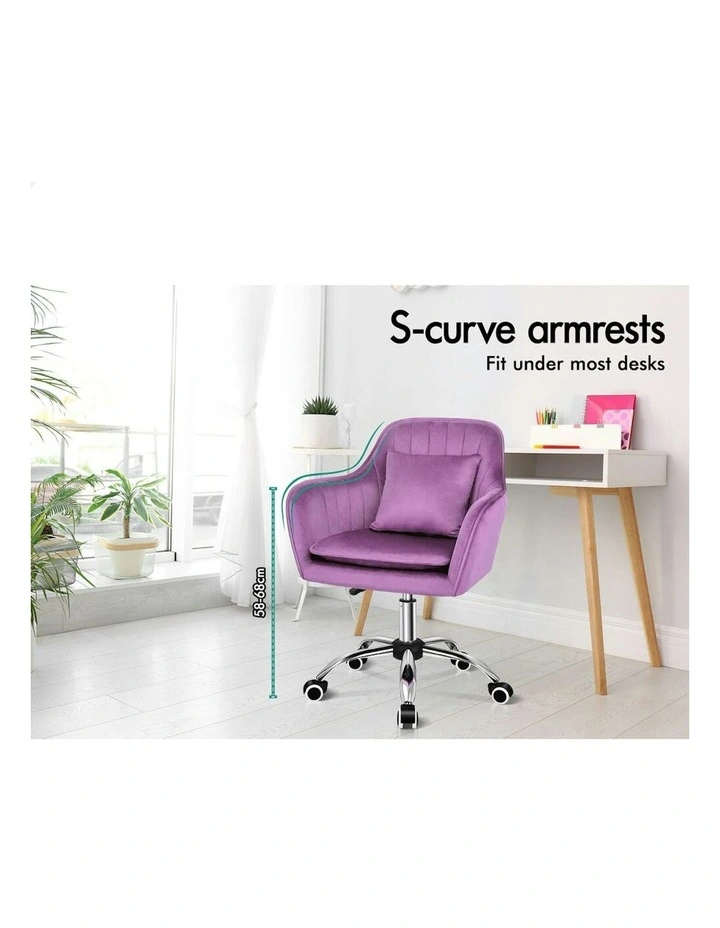 ALFORDSON Velvet Office Chair Orla Purple image 3