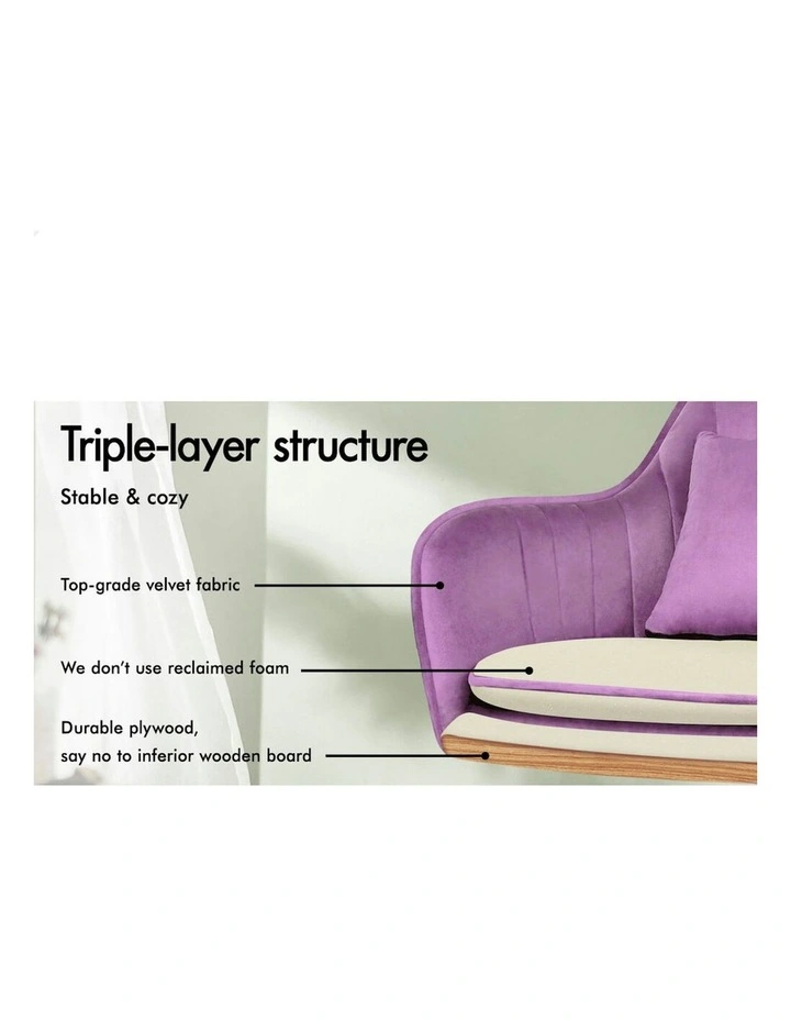 ALFORDSON Velvet Office Chair Orla Purple image 4