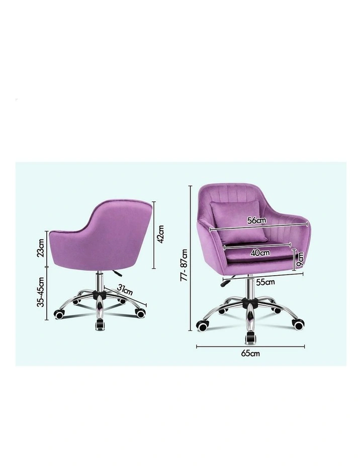 ALFORDSON Velvet Office Chair Orla Purple image 7