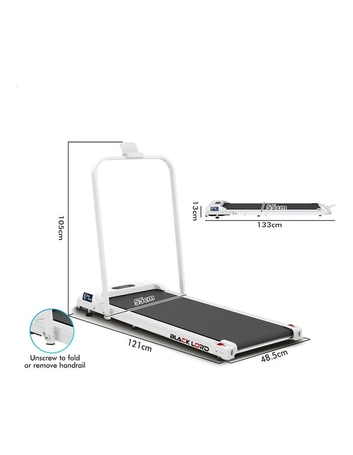 BLACK LORD Treadmill Electric Walking Pad Home Fitness Foldable White image 7