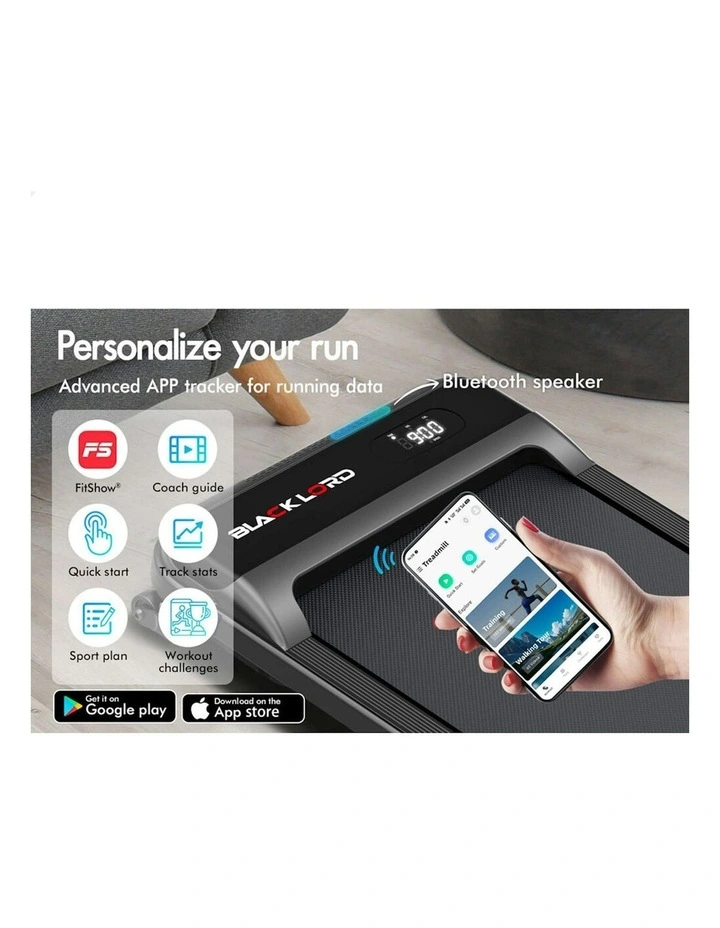 Electric Walking Pad Treadmill in Black image 3