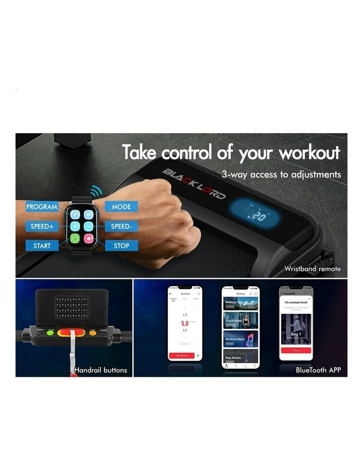 Electric Walking Pad Foldable Treadmill in Black image 5