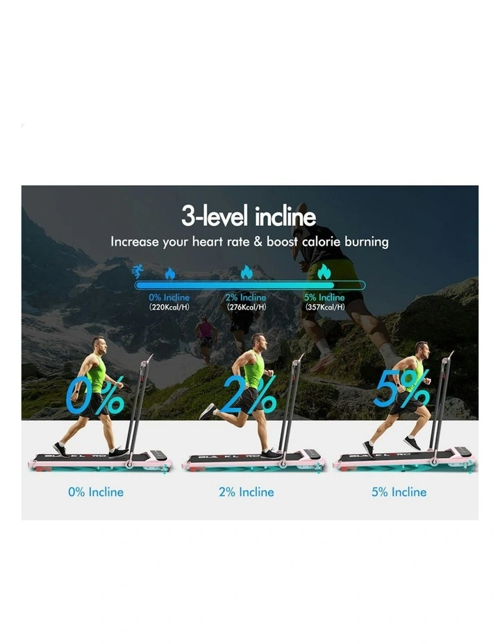 Electric Incline Foldable Treadmill in Black image 4