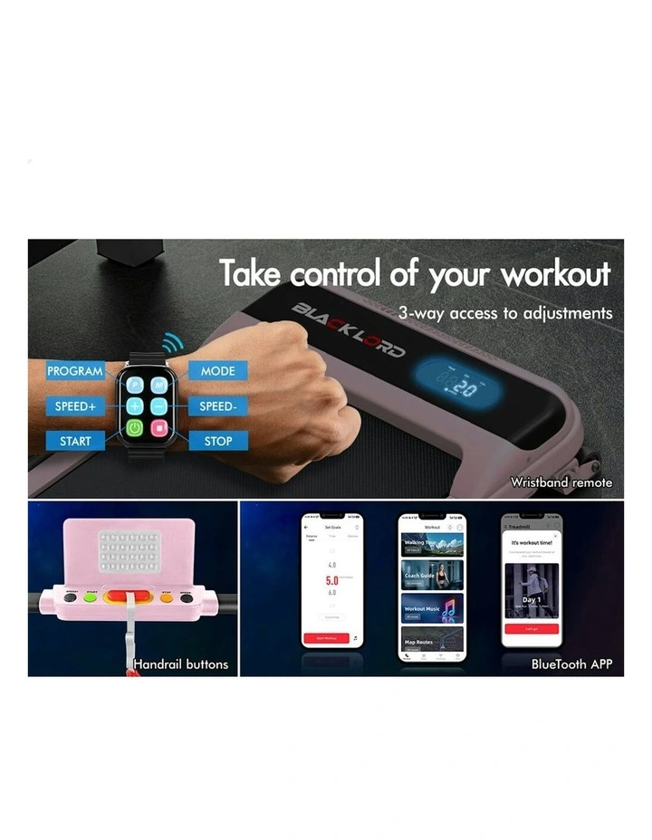 Electric Incline Foldable Treadmill in Black image 5