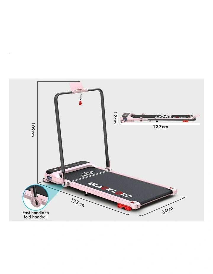 Electric Incline Foldable Treadmill in Black image 7