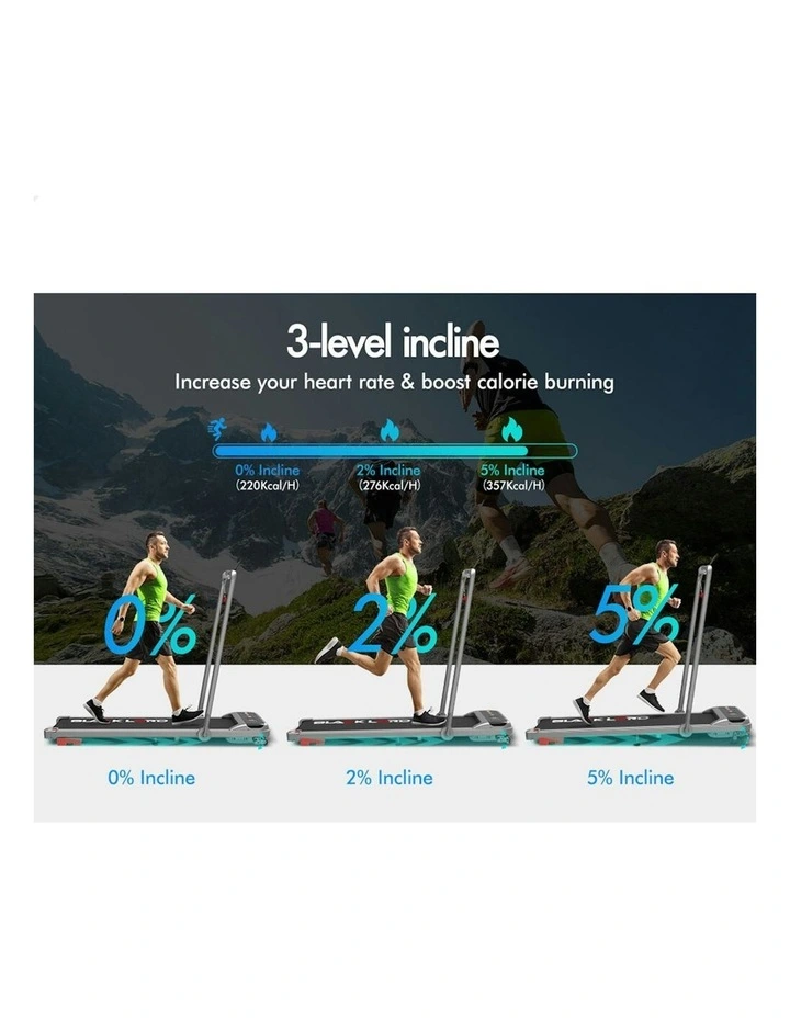 Electric Incline Foldable Treadmill in Black image 4