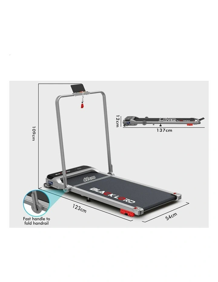 Electric Incline Foldable Treadmill in Black image 7