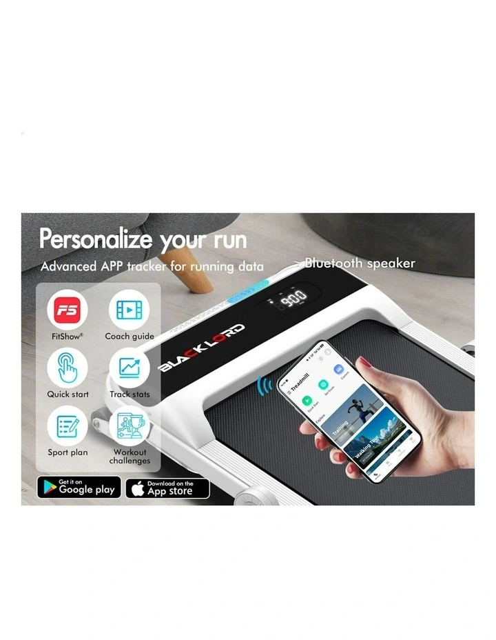 Electric Incline Foldable Treadmill in White image 3