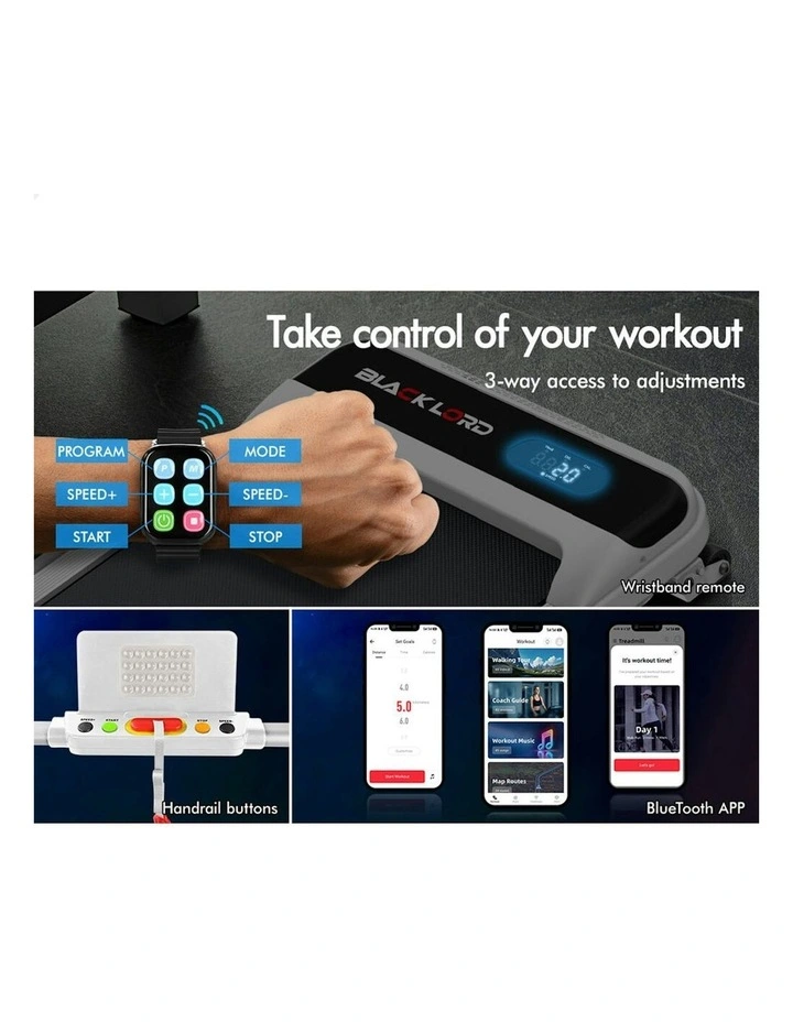 Electric Incline Foldable Treadmill in White image 5