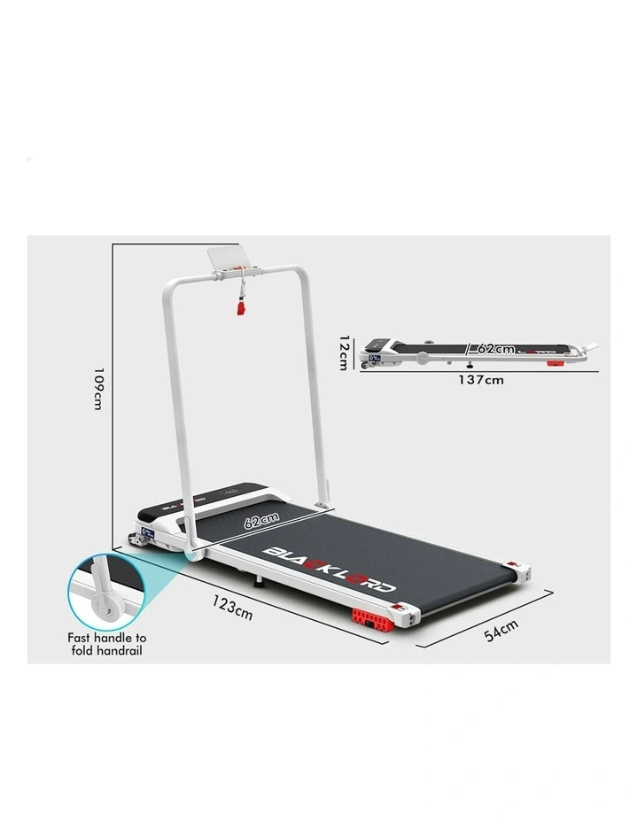 Electric Incline Foldable Treadmill in White image 7