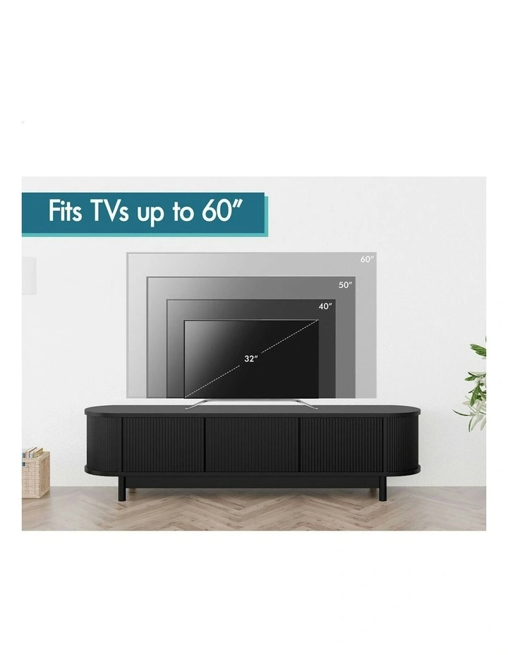 TV Cabinet Entertainment Unit Stand 160cm in Black image 5