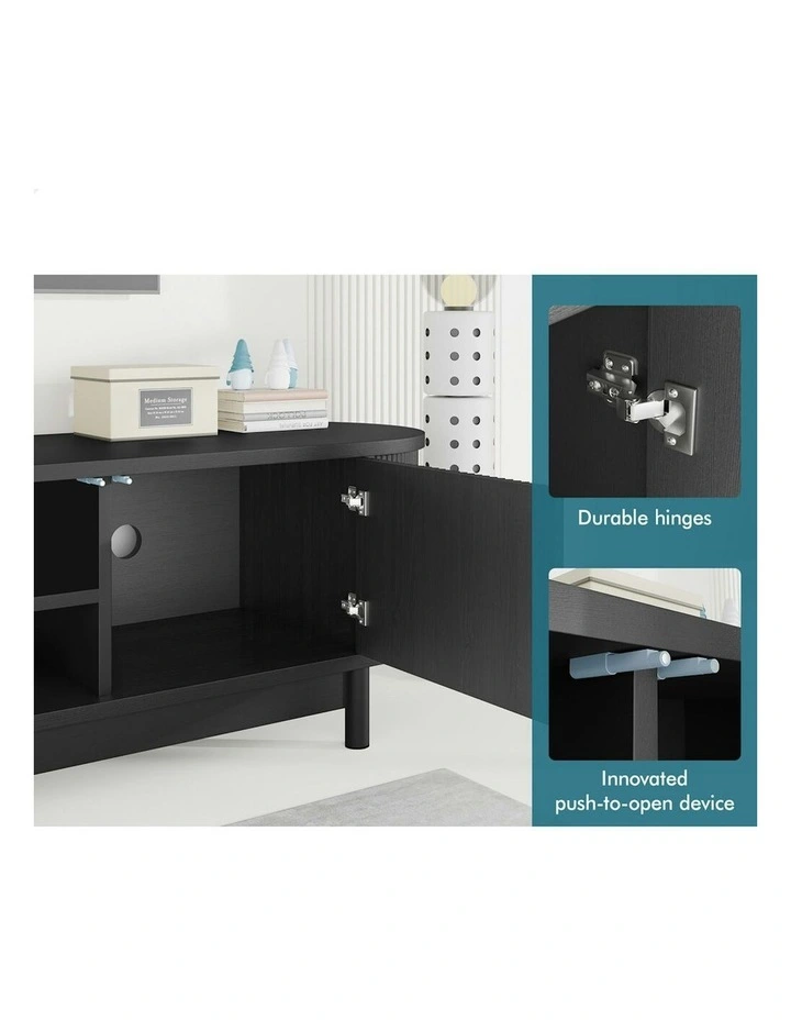TV Cabinet Entertainment Unit Stand 160cm in Black image 7