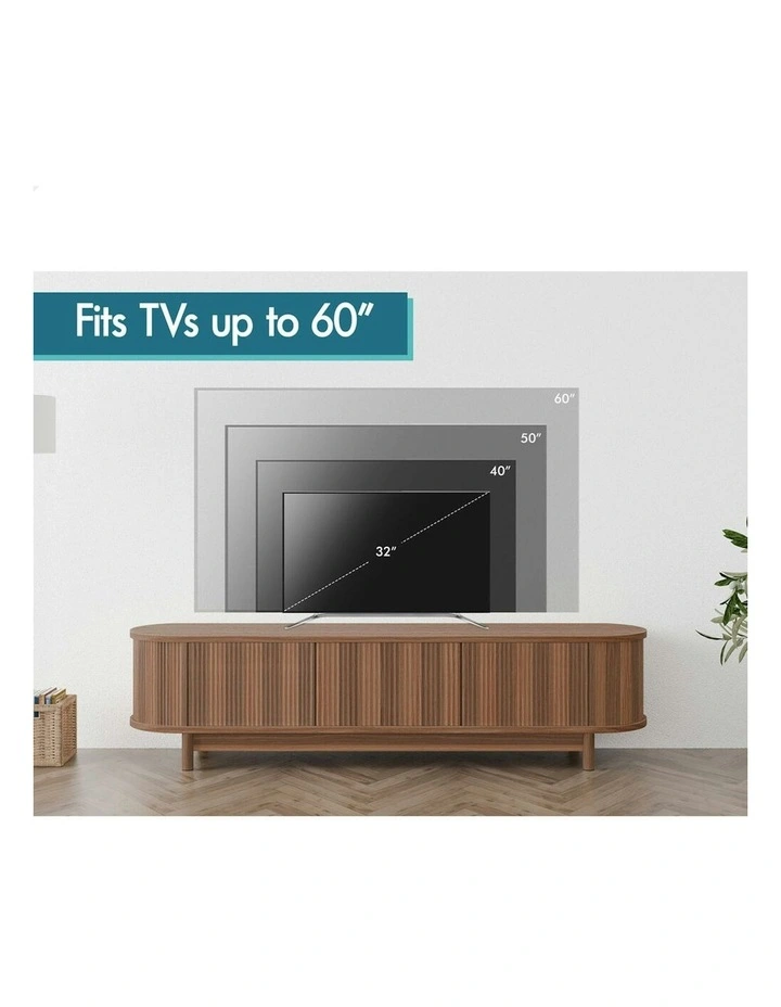 ALFORDSON Entertainment Unit TV Cabinet Stand 160cm Storage Shelf Walnut Wooden image 5