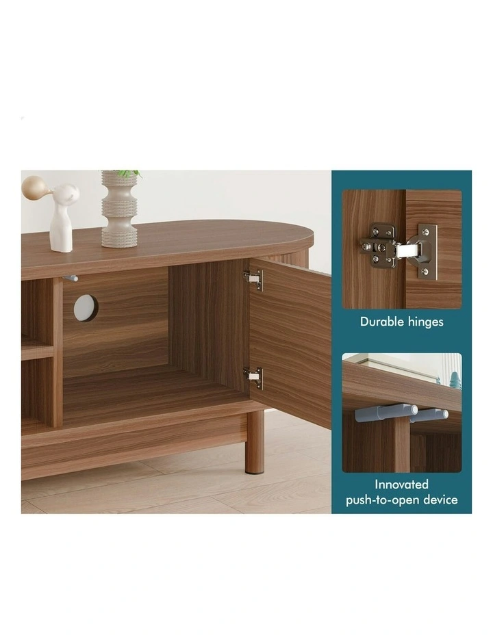 ALFORDSON Entertainment Unit TV Cabinet Stand 160cm Storage Shelf Walnut Wooden image 7