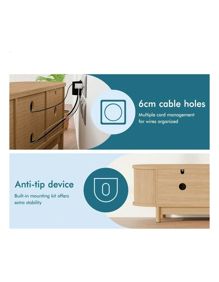 TV Cabinet Entertainment Unit Stand 160cm in Wood image 4