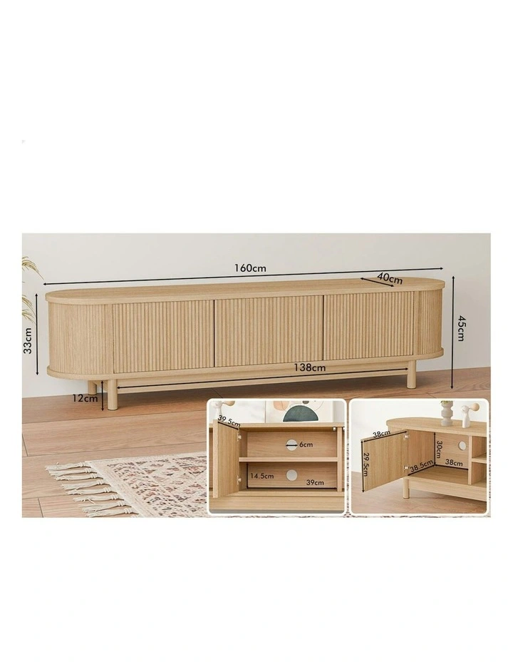 TV Cabinet Entertainment Unit Stand 160cm in Wood image 6