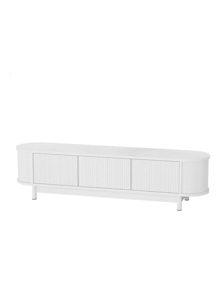 ALFORDSON TV Cabinet Entertainment Unit Stand 160cm Storage Shelf White image 1
