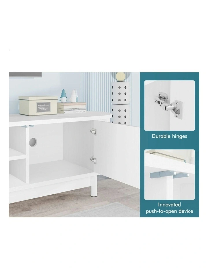 ALFORDSON TV Cabinet Entertainment Unit Stand 160cm Storage Shelf White image 7