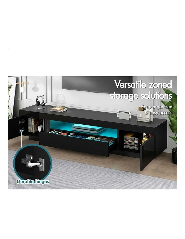 Entertainment Unit Gloss 180cm in Black image 4