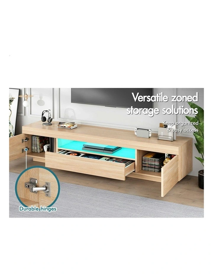ALFORDSON Entertainment Unit Gloss Oak 180cm image 4