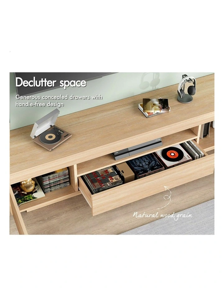 ALFORDSON Entertainment Unit Gloss Oak 180cm image 5