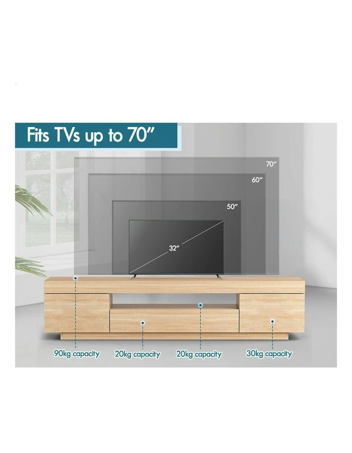 ALFORDSON Entertainment Unit Gloss Oak 180cm image 6