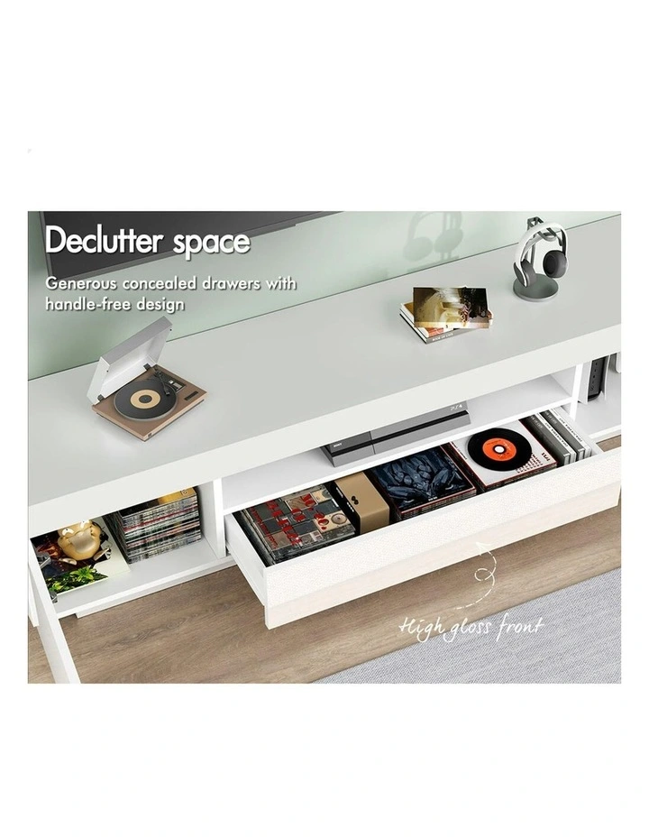 ALFORDSON Entertainment Unit Gloss White 180cm image 5