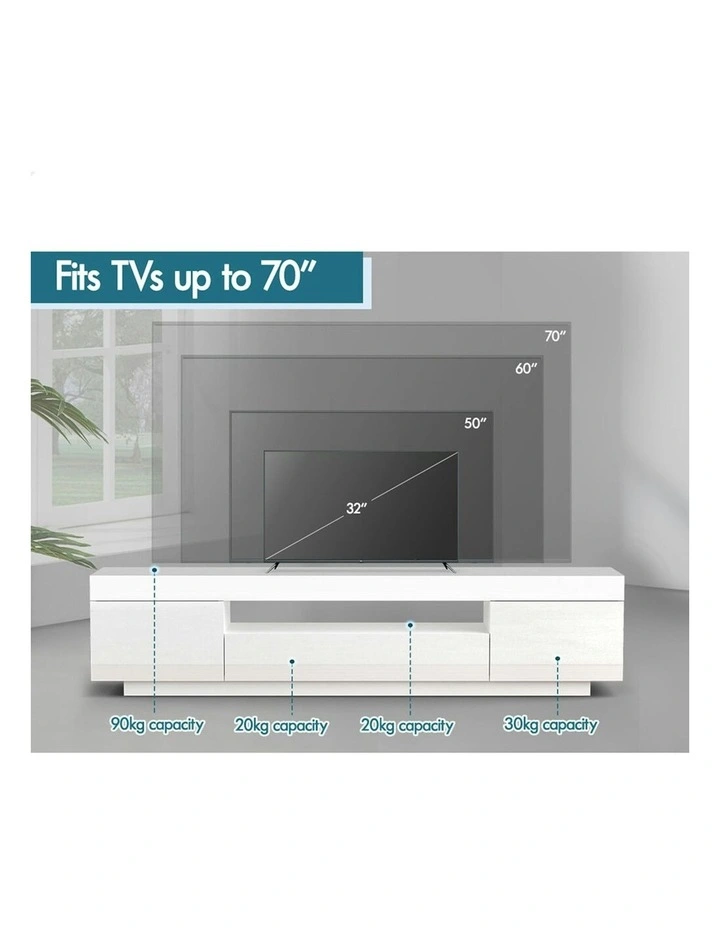 ALFORDSON Entertainment Unit Gloss White 180cm image 6