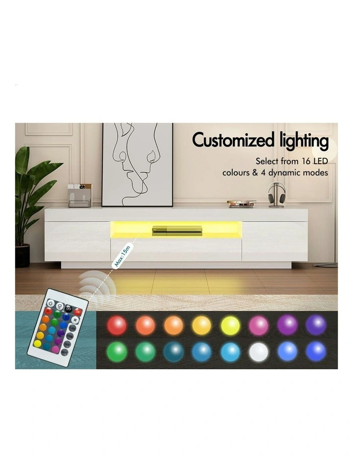 ALFORDSON Entertainment Unit Gloss White 180cm image 7