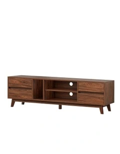 Entertainment Unit TV Cabinet Stand Drawer Shelf 180cm in Walnut