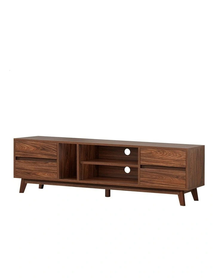 Entertainment Unit TV Cabinet Stand Drawer Shelf 180cm in Walnut image 1